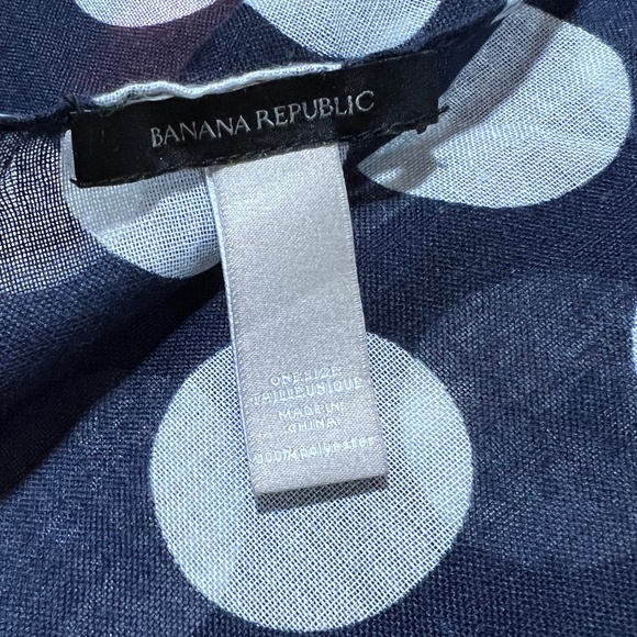 Banana Republic Dolores Scarf Polka - Navy and White w/Red dot - Picture 2 of 3